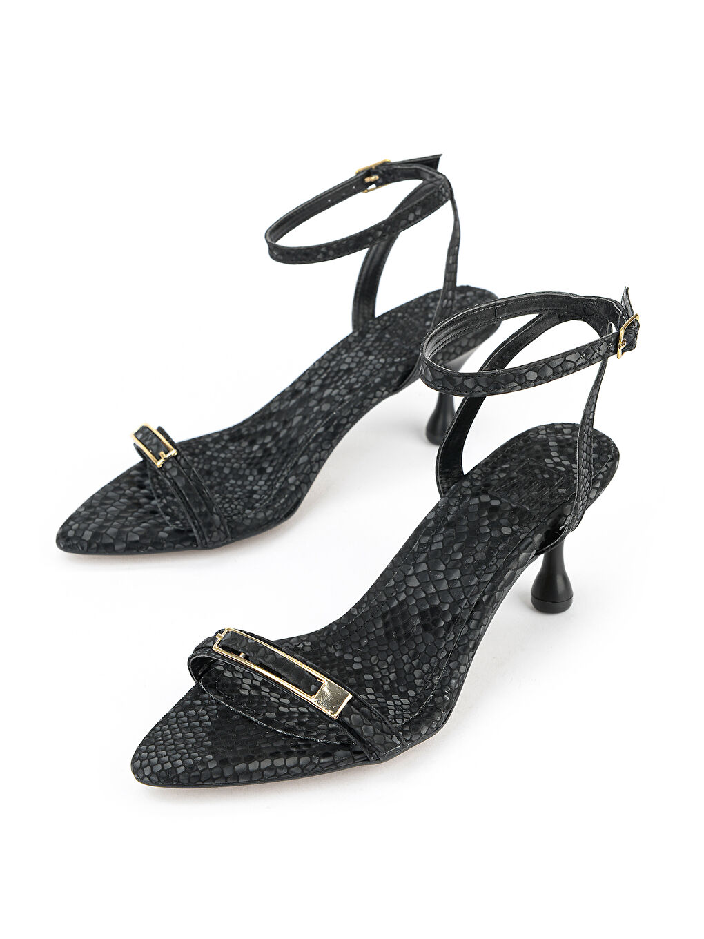 Kadın Topuklu Ayakkabı 161996Z607 Siyah-4