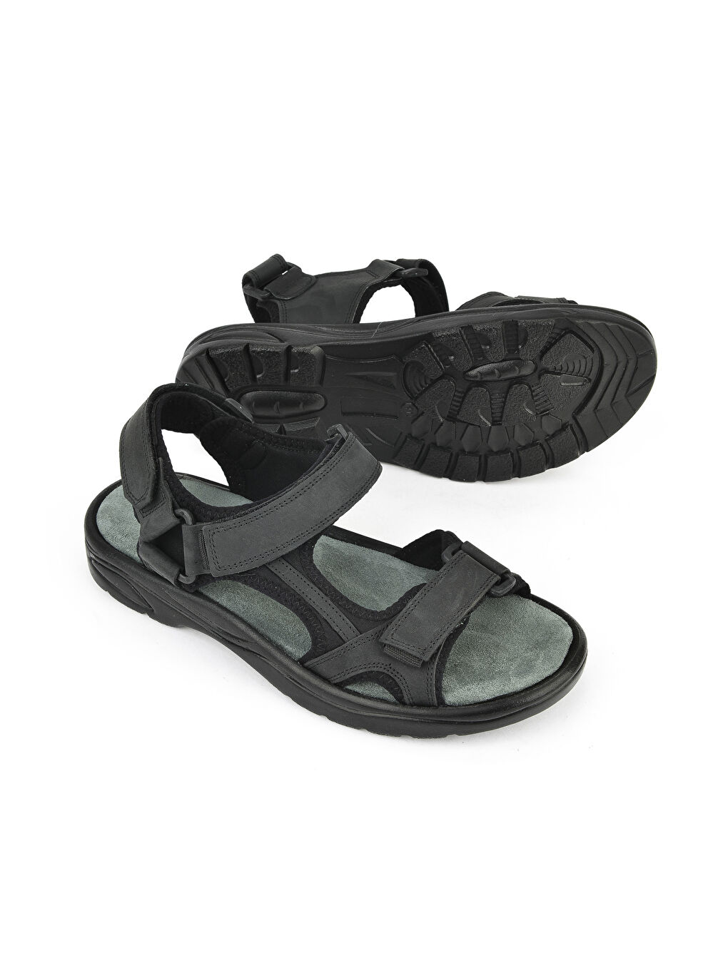 Erkek Hakiki Deri Sandalet 1511052Z5340 Siyah-3