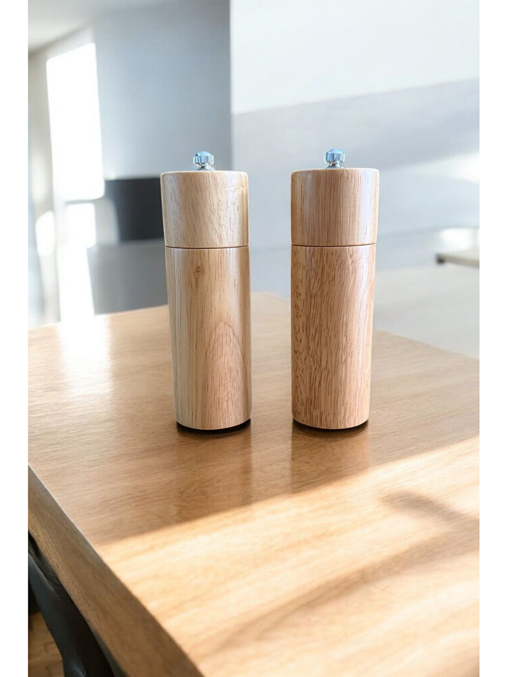 Ekru Bambu Ahşap Gövdeli Baharat Öğütücüsü 16 cm - 2 Adet - 377-1