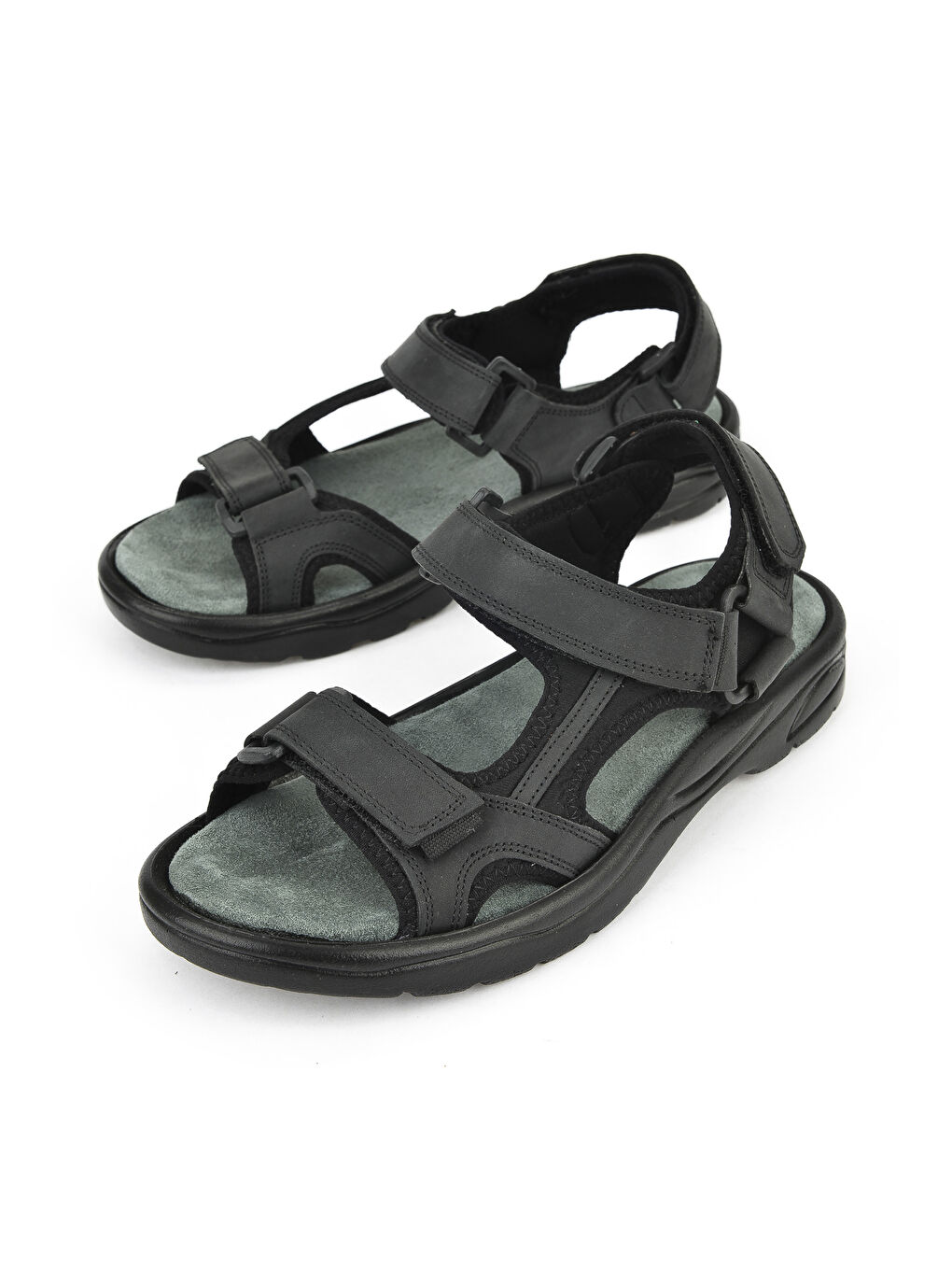 Erkek Hakiki Deri Sandalet 1511052Z5340 Siyah-4