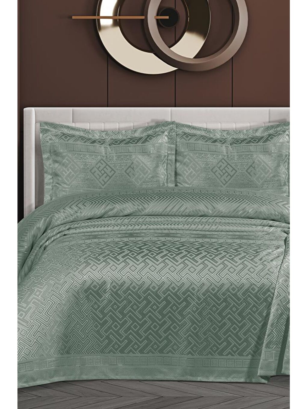 Yeşil Lena Şönil Çift Kişilik Yatak Örtüsü 240x260 cm Mint