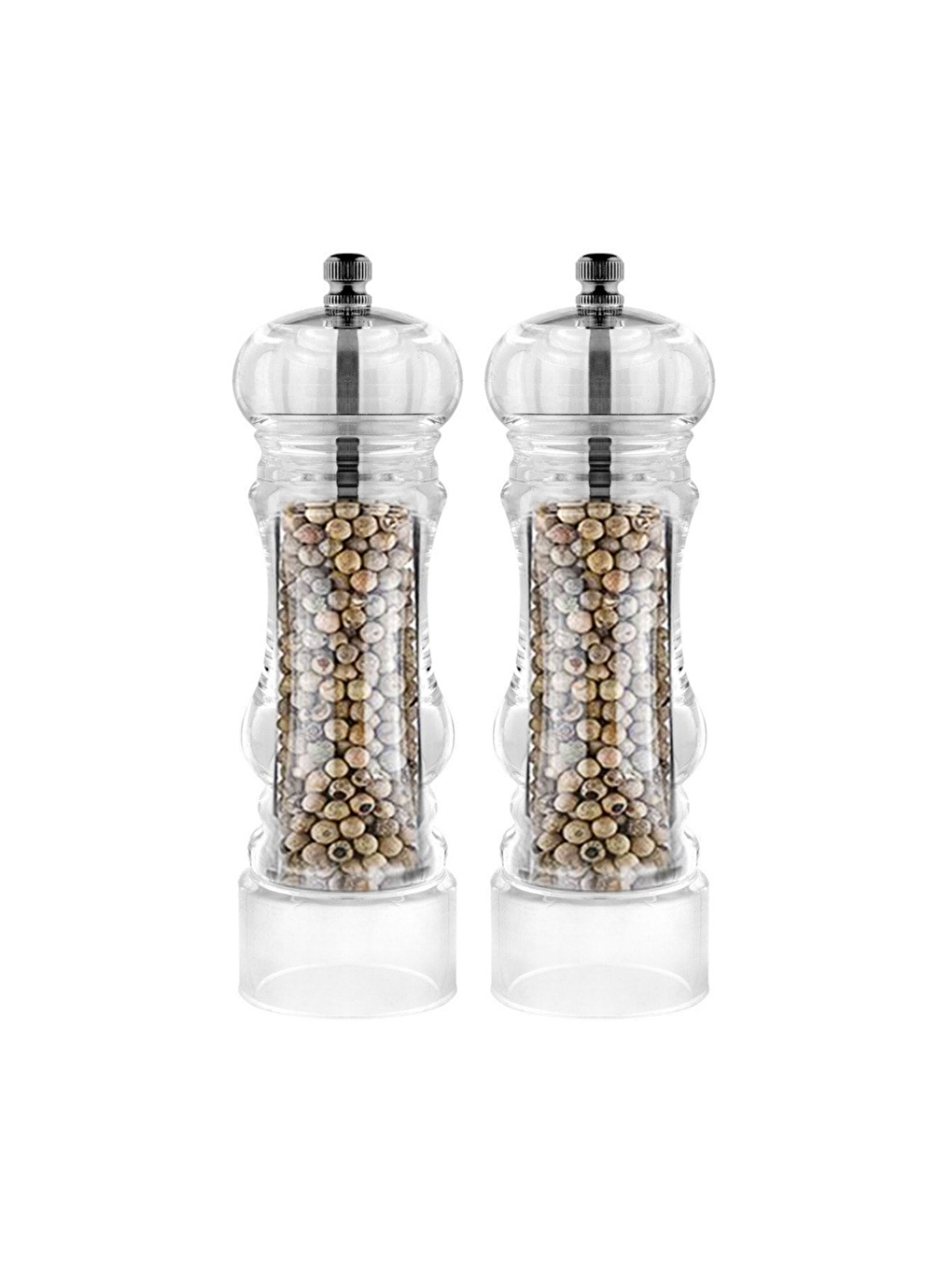 Renksiz Akrilik Baharat Öğütücüsü 14 cm 2 Adet-1