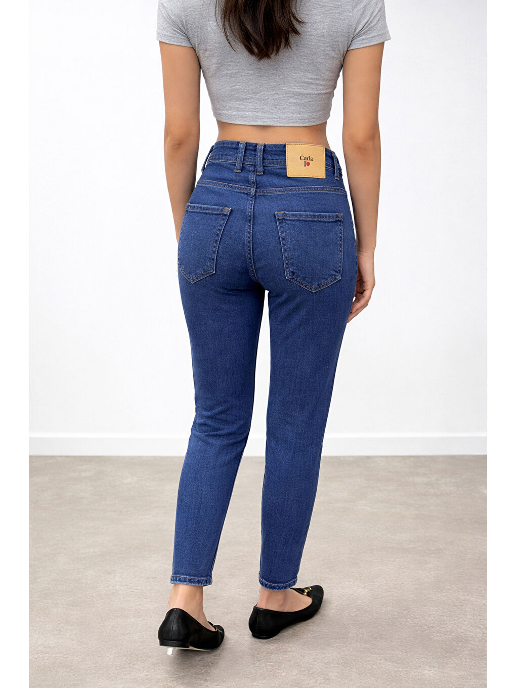 Koyu Lacivert Esnek Dar Jean-2