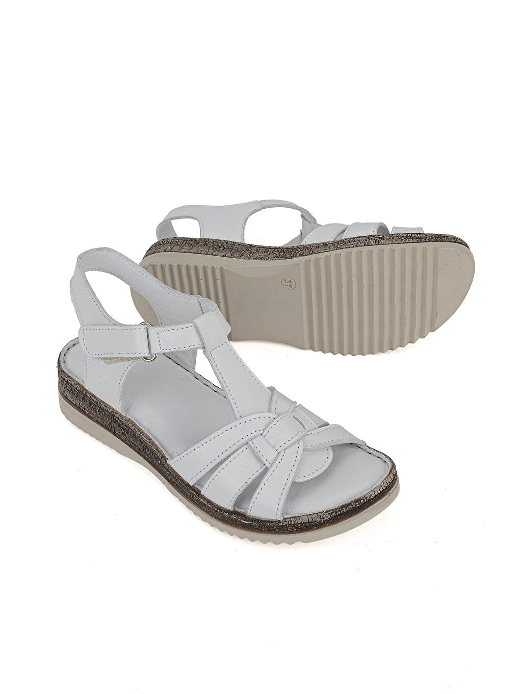 Kadın Hakiki Deri Konfor Sandalet 1611051Z030 Beyaz-3
