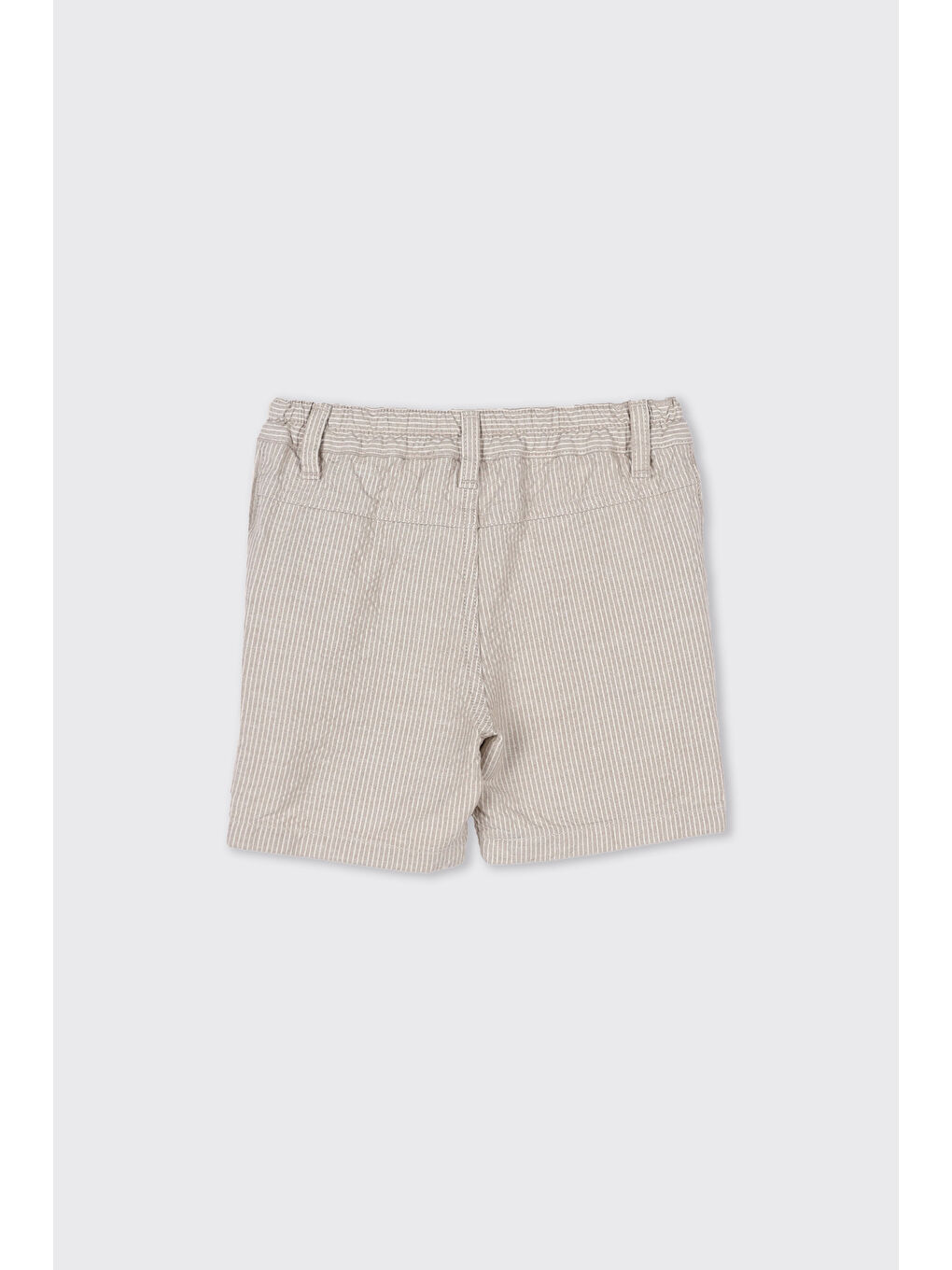 Erkek Bebek Çizgi Desenli Bej Şort-1