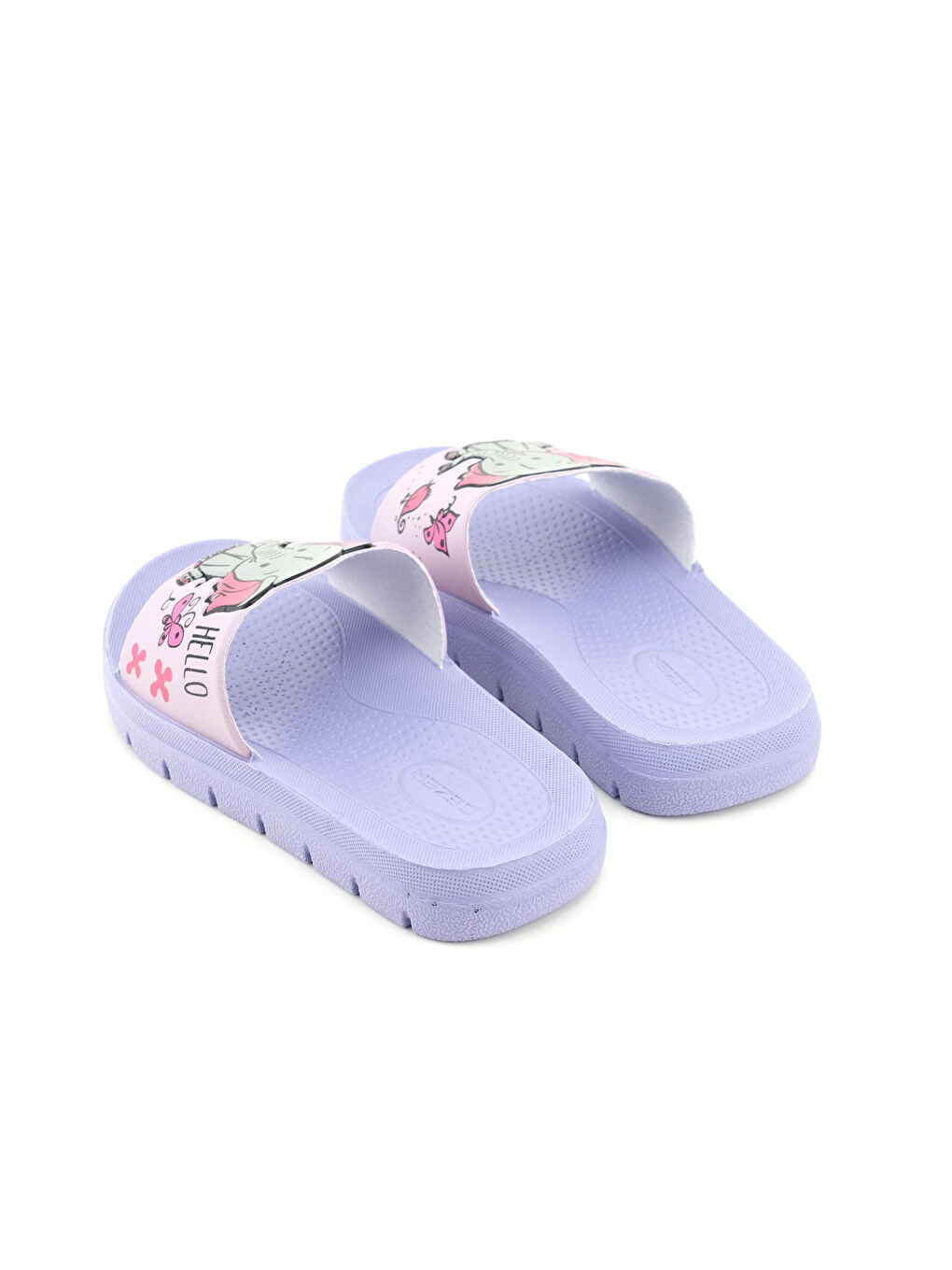 Lila Kız Çocuk Yazlık PU Islak Zemine Uygun Ev Bahçe Banyo Havuz Terlik-3