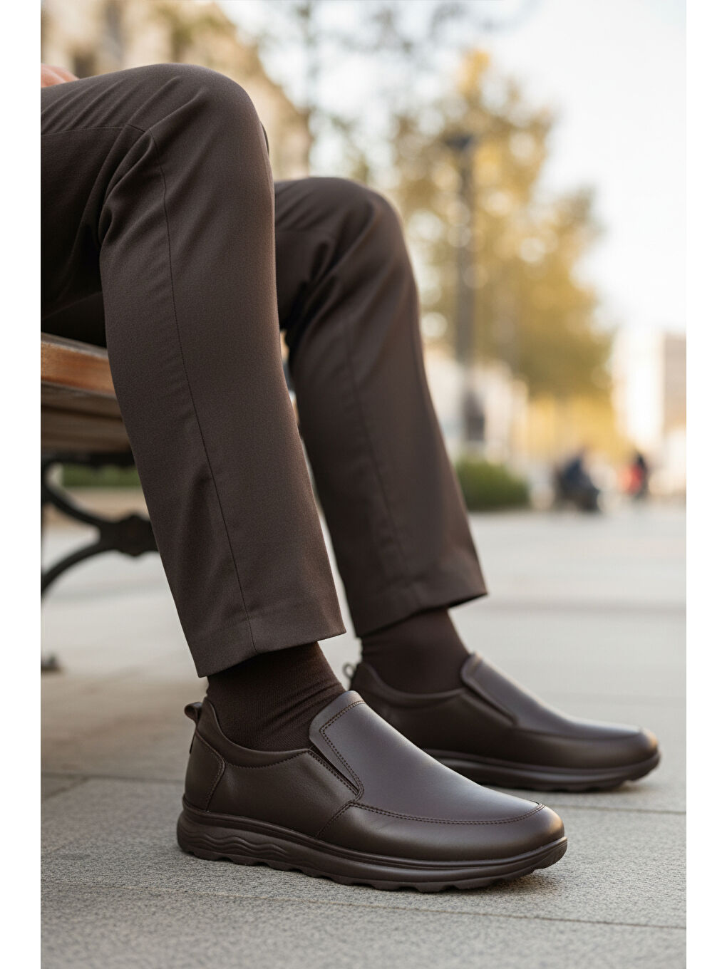 Kahverengi Kahve Hafif Bağcıksız Erkek Casual Ayakkabı 1612 M-2