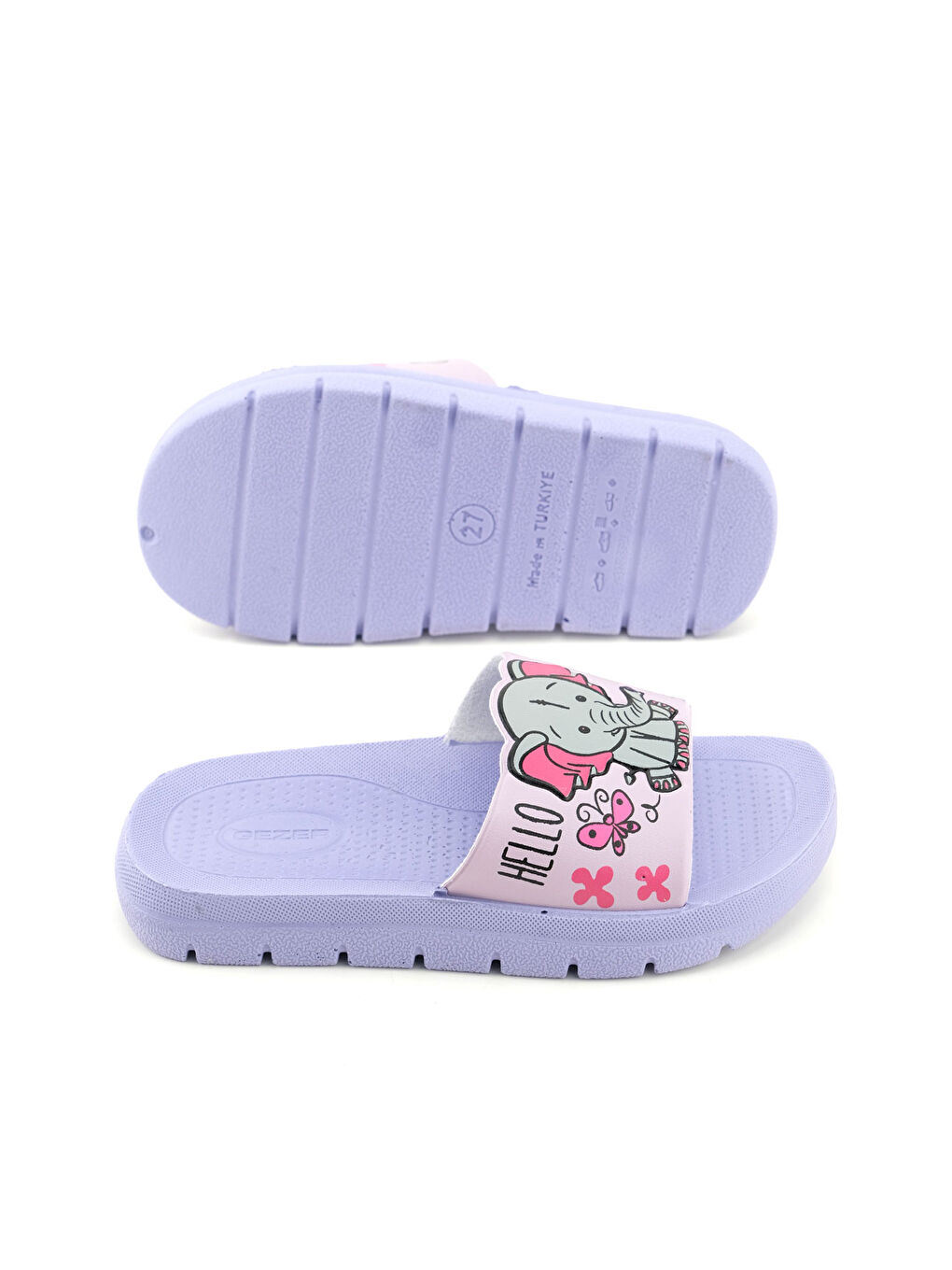 Lila Kız Çocuk Yazlık PU Islak Zemine Uygun Ev Bahçe Banyo Havuz Terlik-4