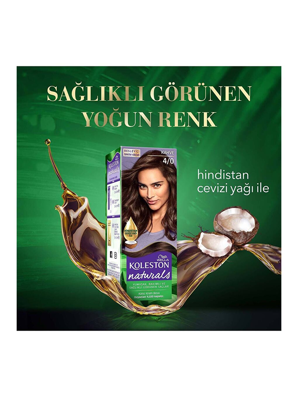 Wella Kahverengi-Siyah Koleston Naturals Saç Boyası 4/0 Kahve - 5