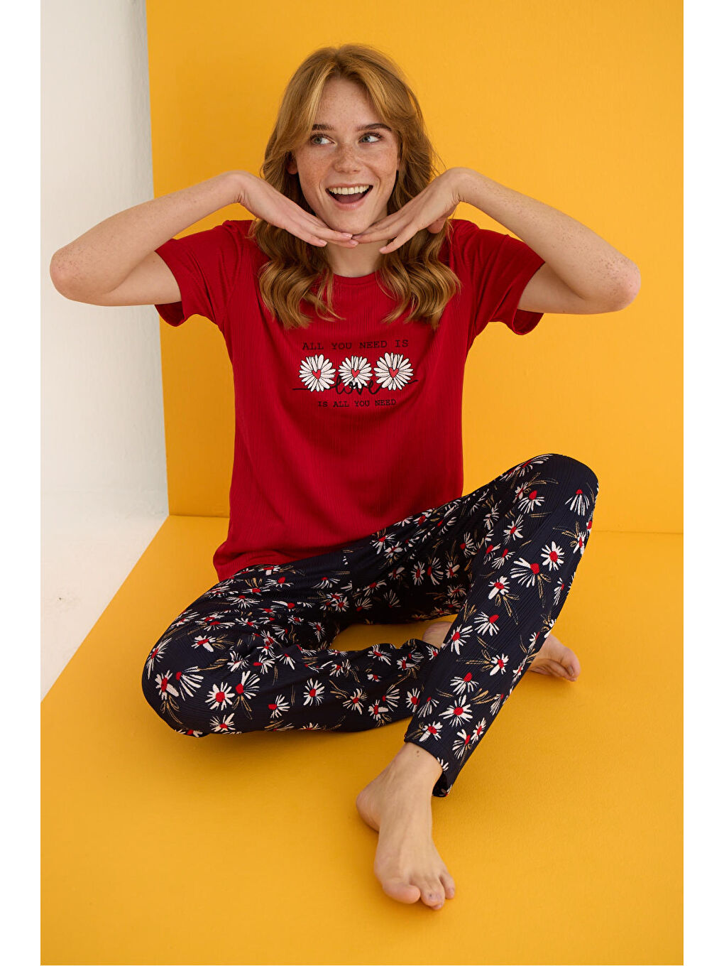 Kırmızı Pegasus Pijama Takımı 7011-6