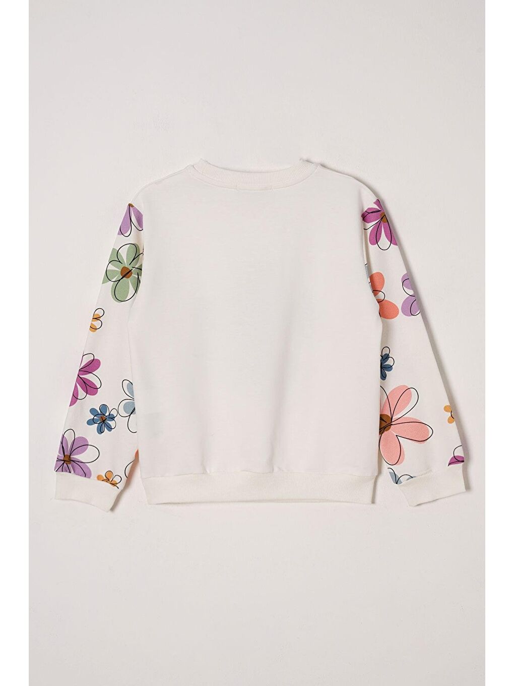 Mavi Çiçek Baskılı Kız Çocuk Eşofman Takım-2