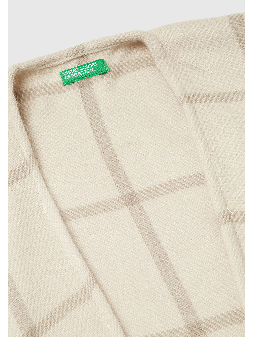 Kadın Kahverengi Desenli Ekose Desenli Jakarlı Püskül Detaylı Panço-2