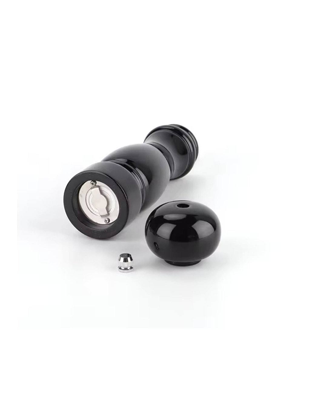 Siyah Ahşap Seramik Bıçaklı Baharat ve Tuz Değirmeni 20 cm 2 Adet-3