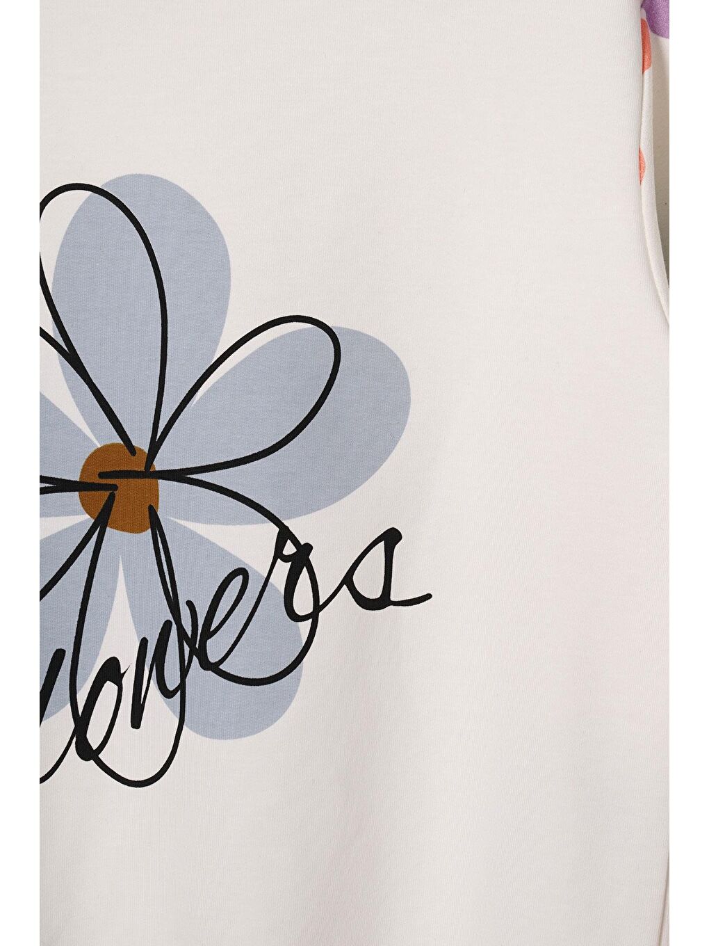 Mavi Çiçek Baskılı Kız Çocuk Eşofman Takım-5