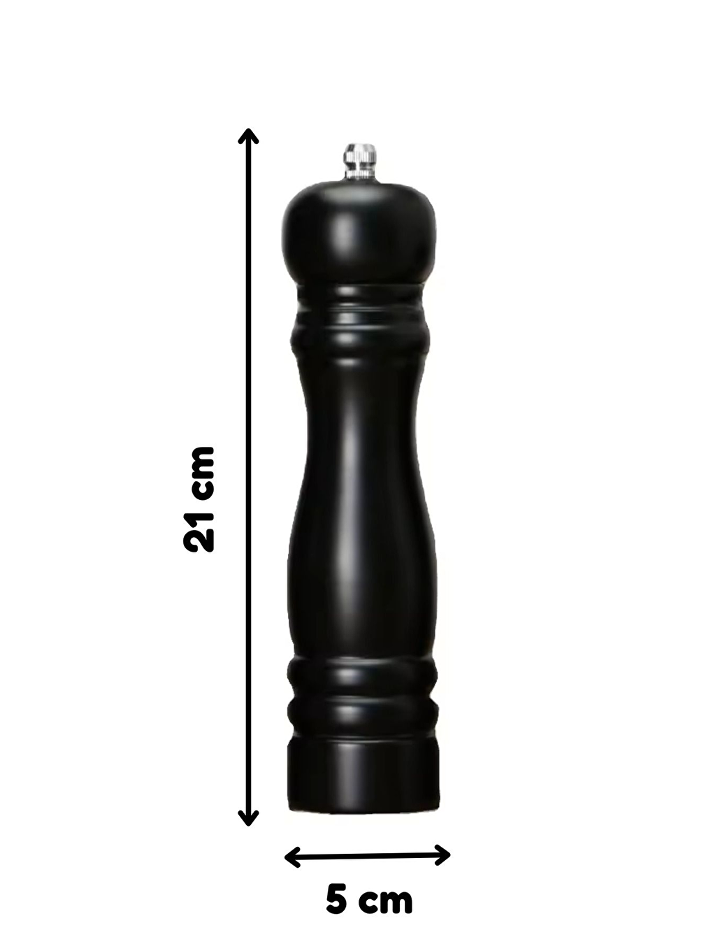 Siyah Ahşap Seramik Bıçaklı Baharat ve Tuz Değirmeni 20 cm 2 Adet-4