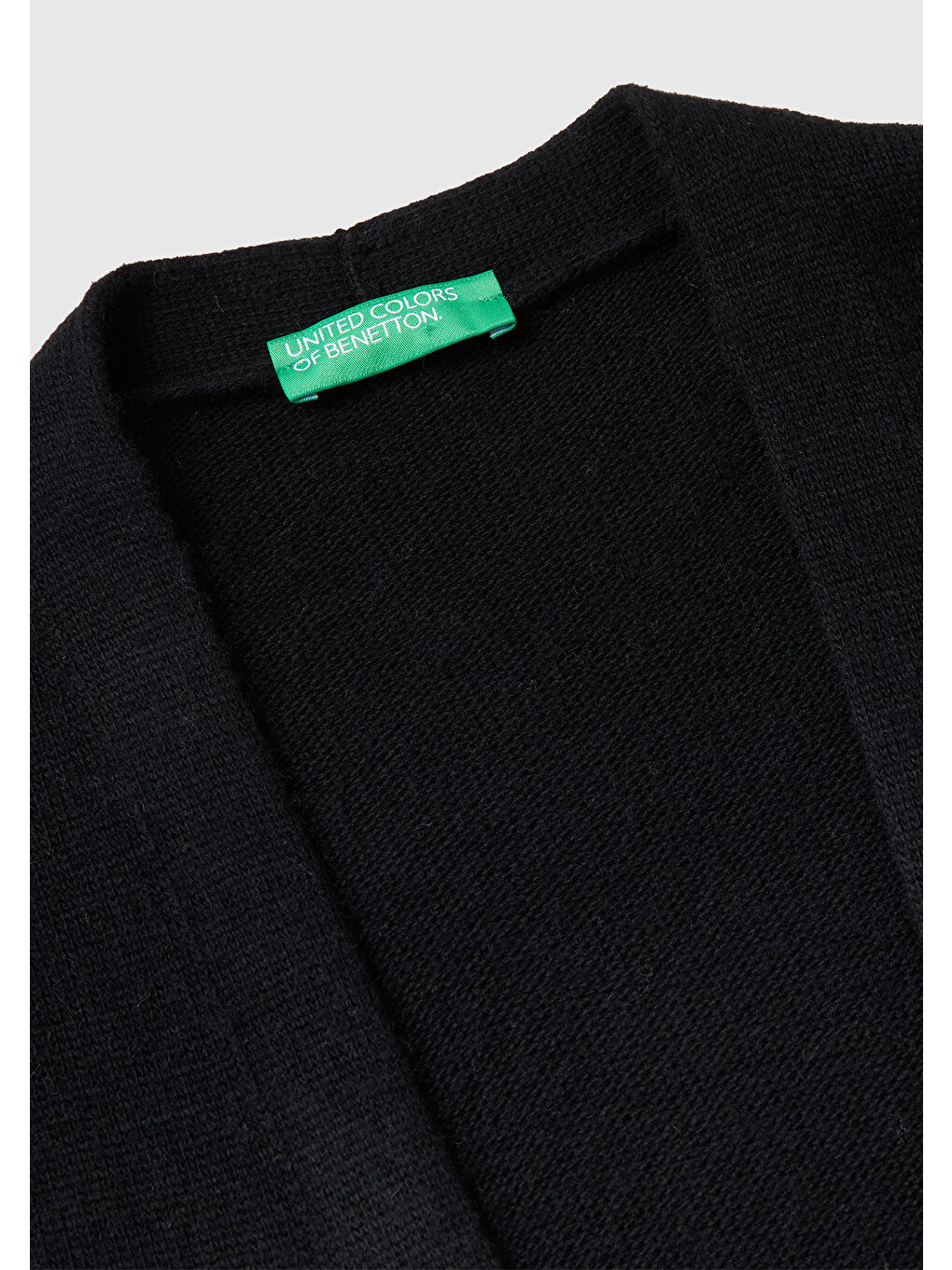 Siyah Kadın Sİyah Yün ve Kaşmir Karışımlı Ribana Detaylı Kısa Kollu Uzun Hırka-6