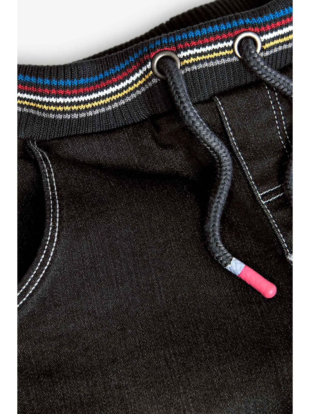 Siyah Born To Ride Baskılı Erkek Çocuk Denim Şort-3