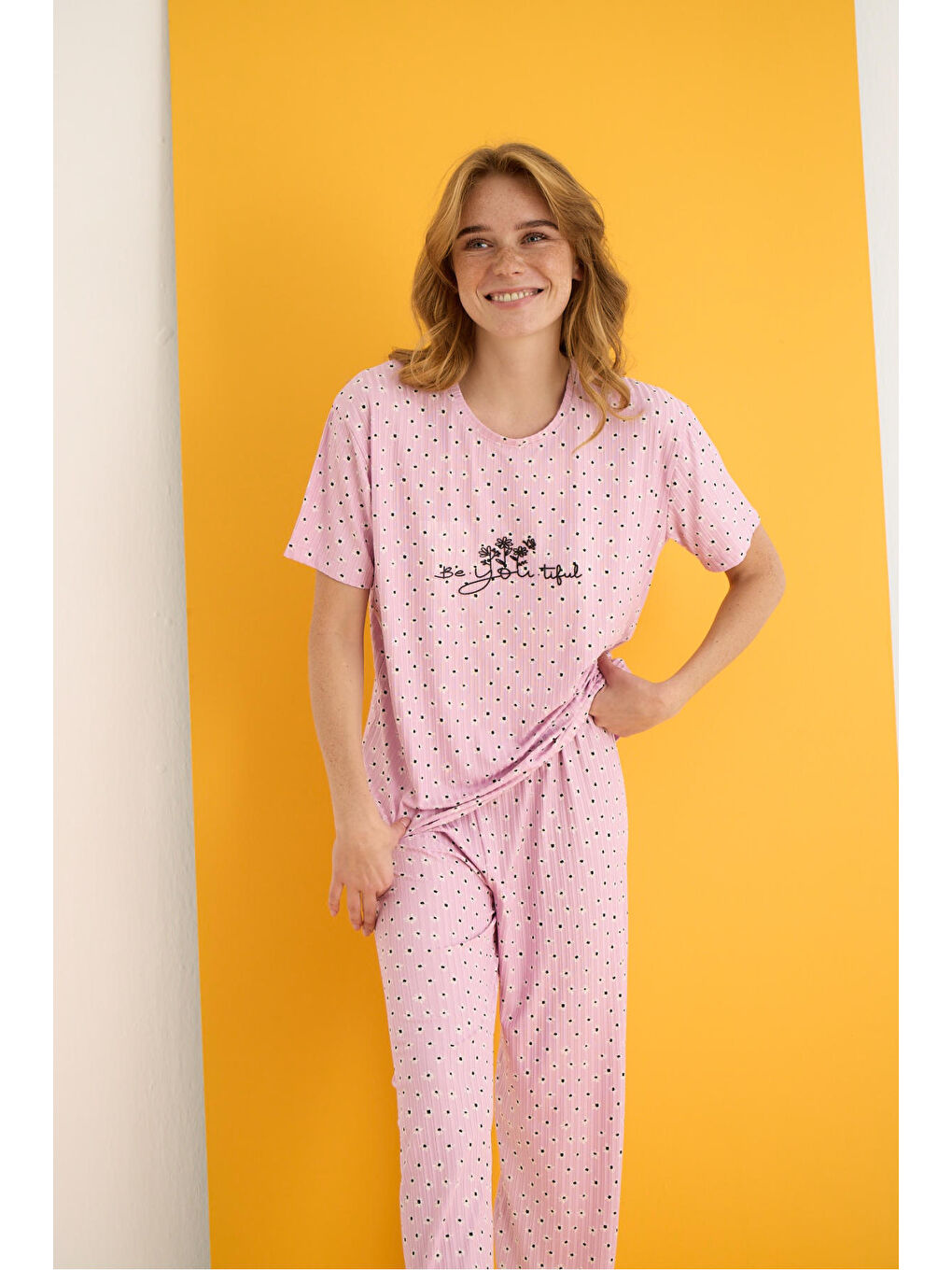 Pembe Zincir Pijama Takımı 7021-5-1