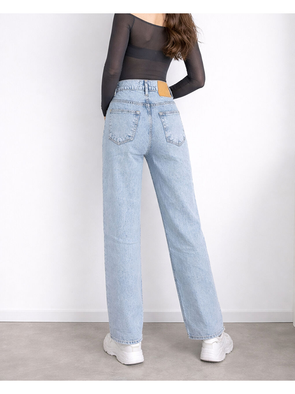 Açık Mavi Uzun Geniş Paça Jean-1