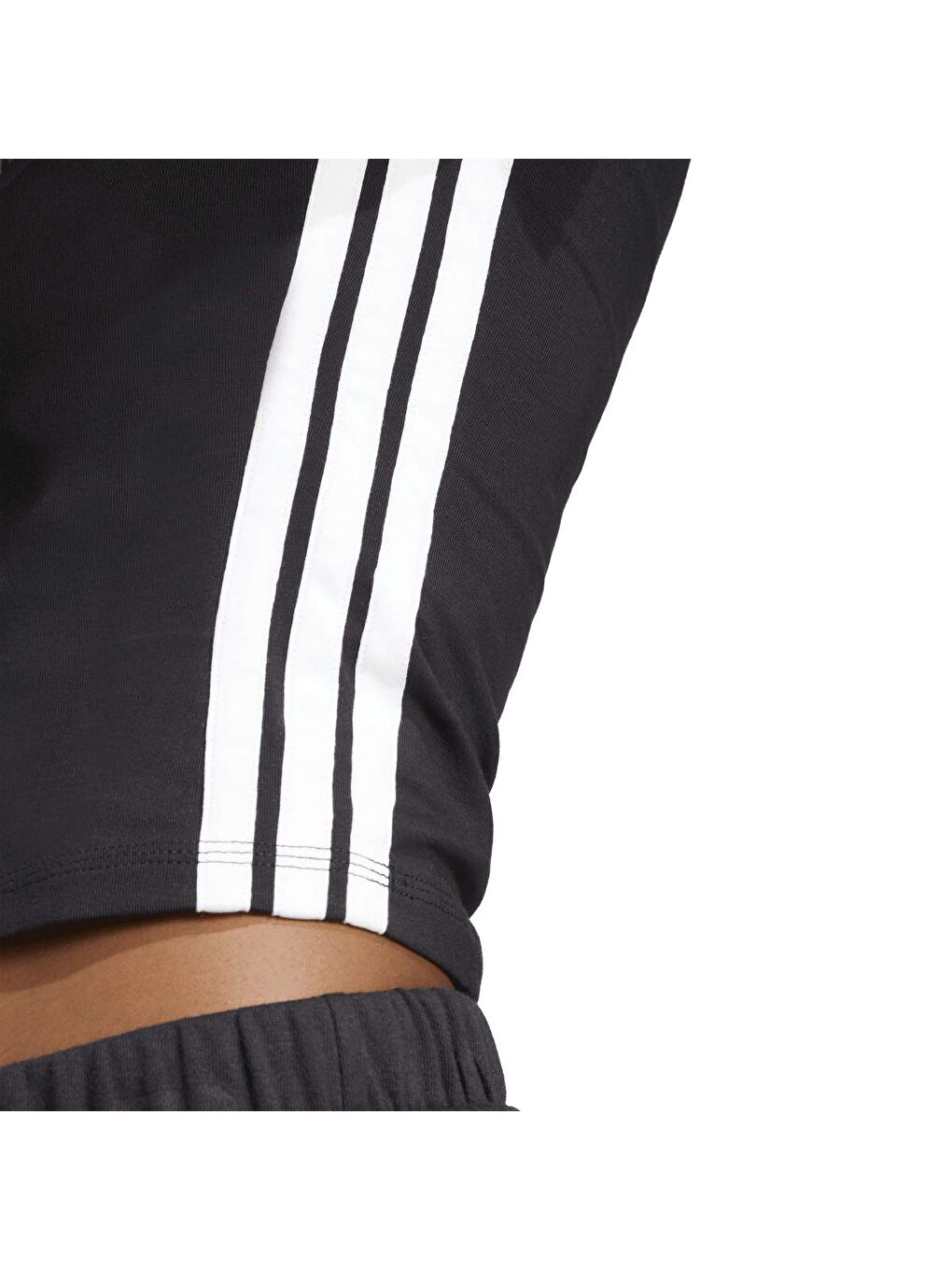 Essentials 3-Stripes Slim Baby Kadın Siyah Yuvarlak Yaka Tişört-3