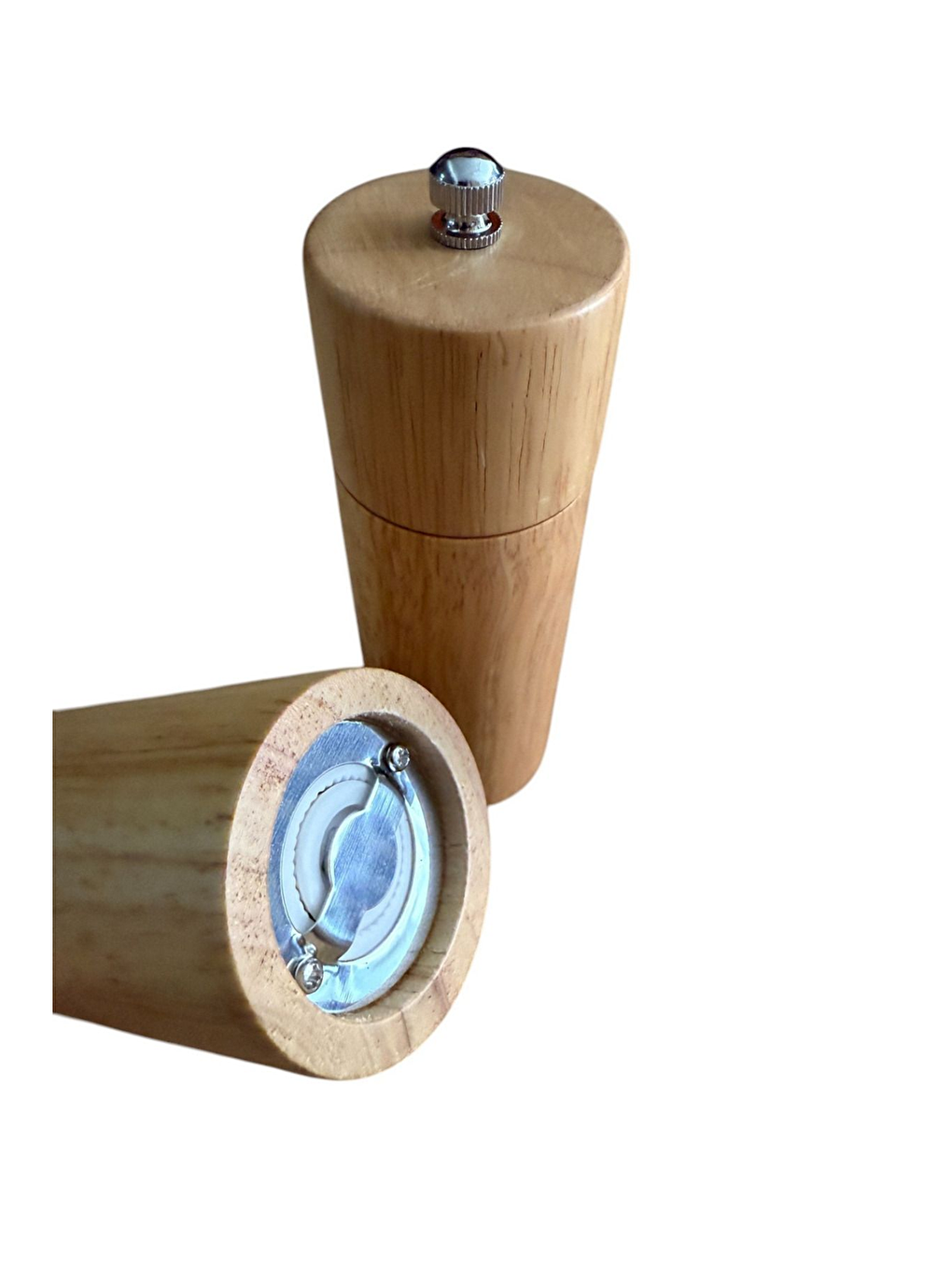 Ekru Bambu Ahşap Gövdeli Baharat Öğütücüsü 16 cm - 2 Adet - 377-4