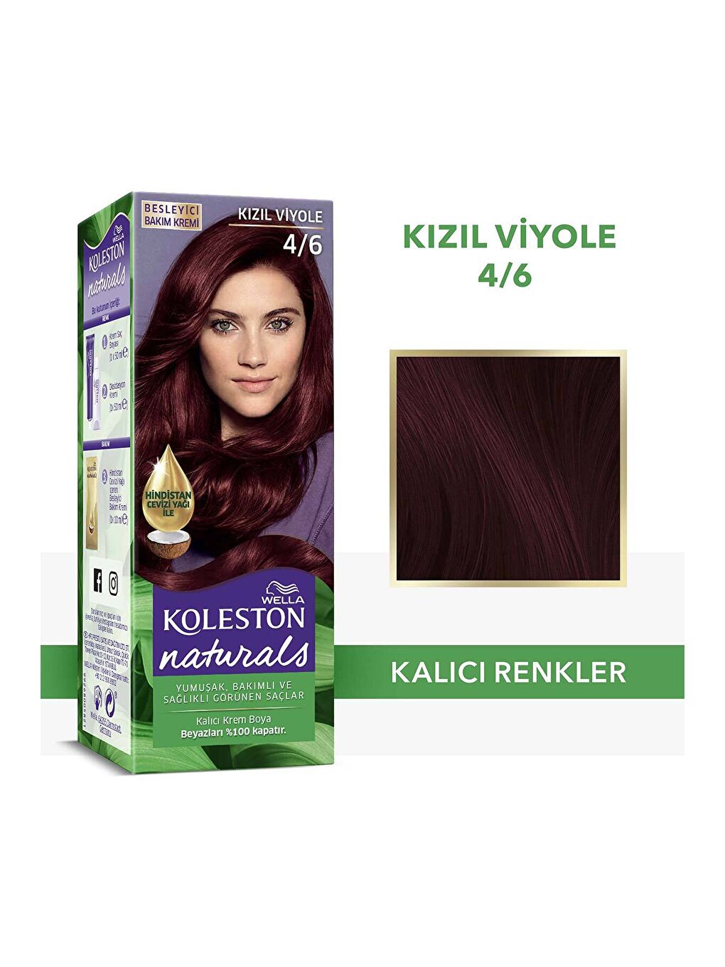 Wella Kızıl Kahve Koleston Naturals Saç Boyası 4/6 Kızıl Viyole