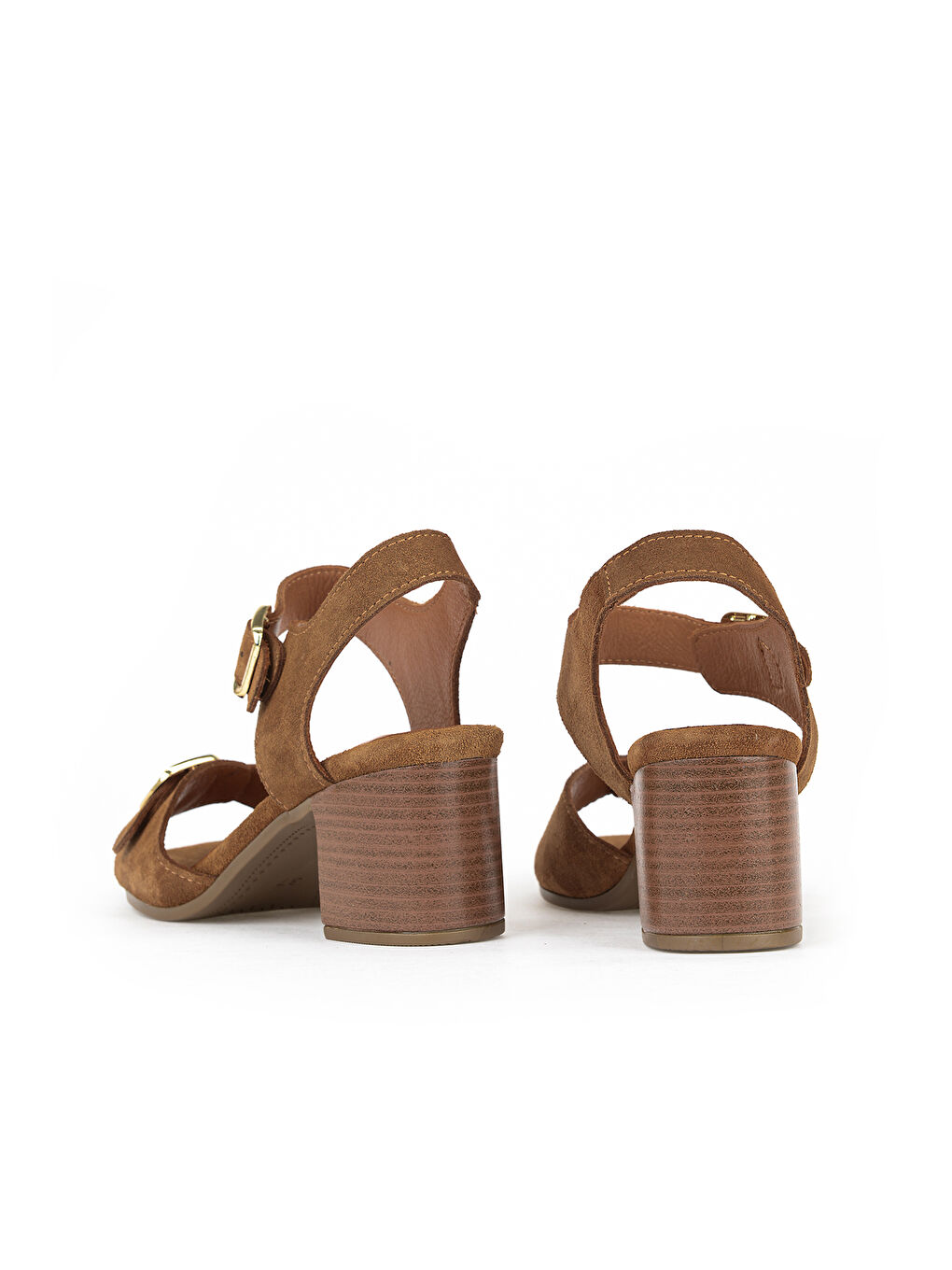 Kahverengi Kadın Hakiki Deri Topuklu Sandalet 1611050Z8416 Taba-2
