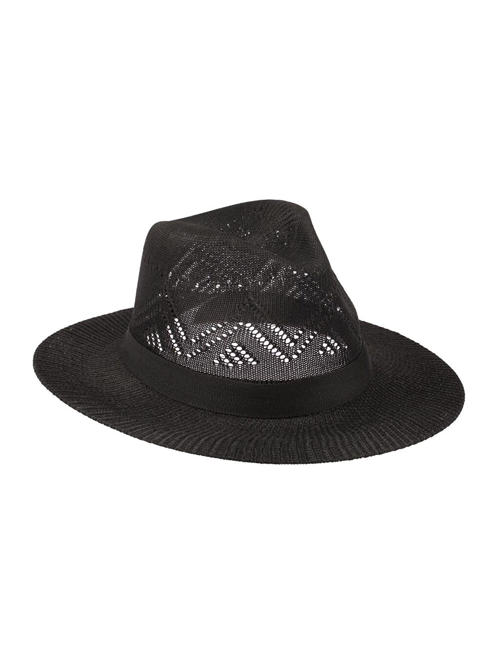 Erkek Merserize Geniş Kenar Fötr Şapka T25750-02 Siyah-2