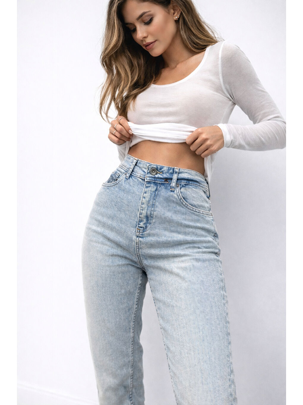 Açık Mavi Esnek Kadın Jean
