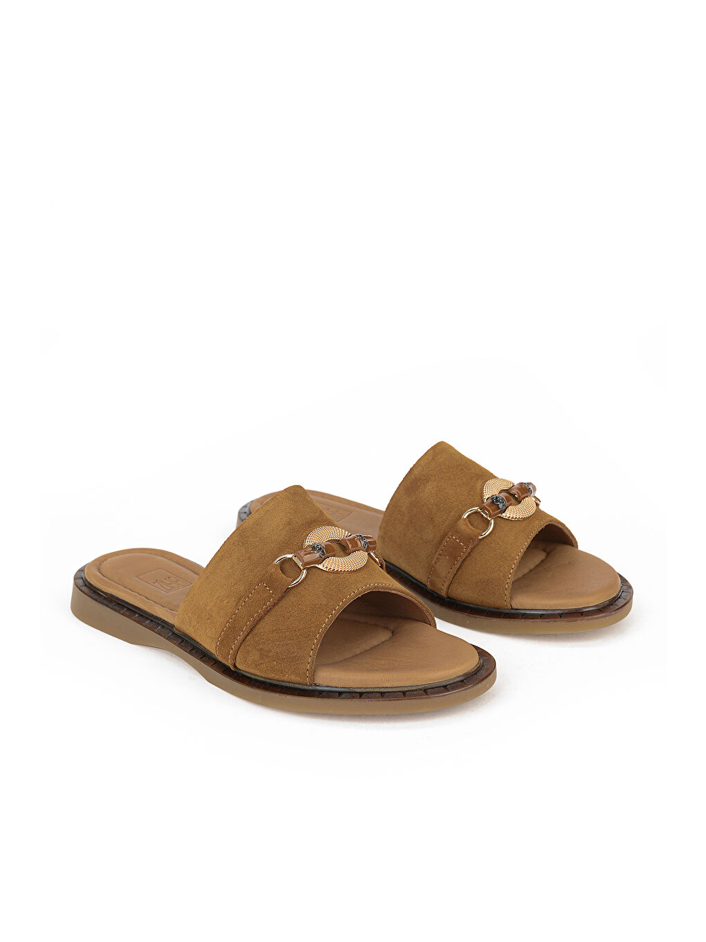 Kahverengi Kadın Hakiki Deri Terlik 1611047Z26672 Taba-1