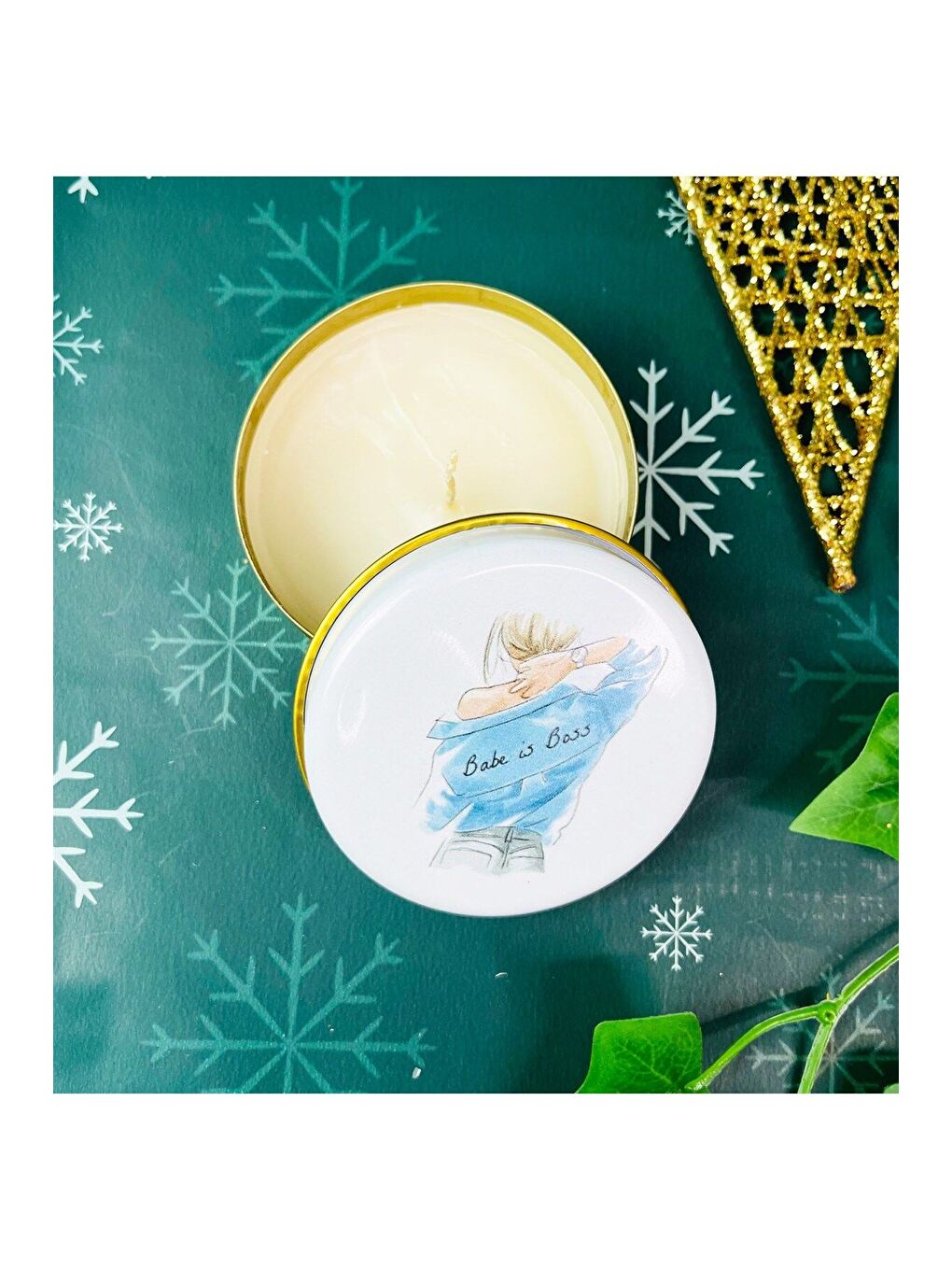 Karışık Babe Is Boss Tasarımlı Kokulu Teneke Mum-2