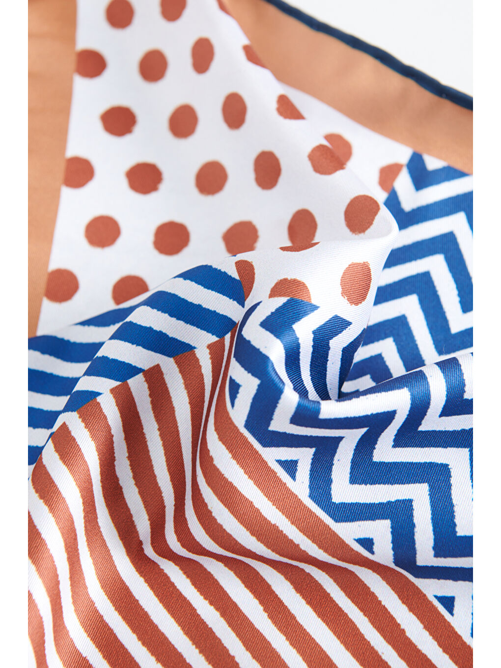 Erkek Lacivert-Kiremit Desenli Mendil-1