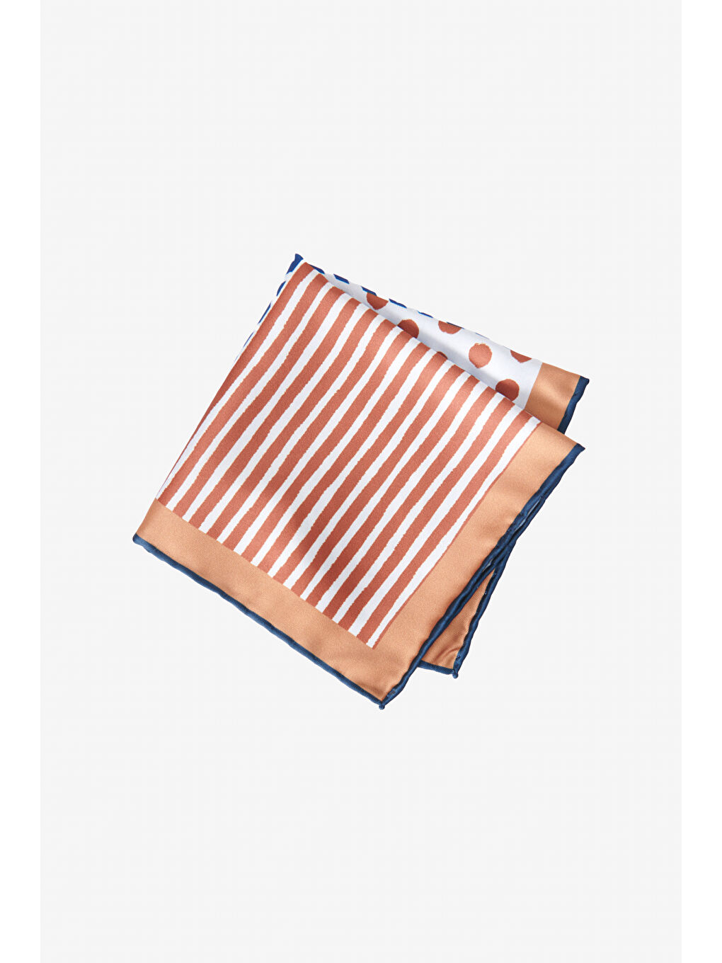 Erkek Lacivert-Kiremit Desenli Mendil-2