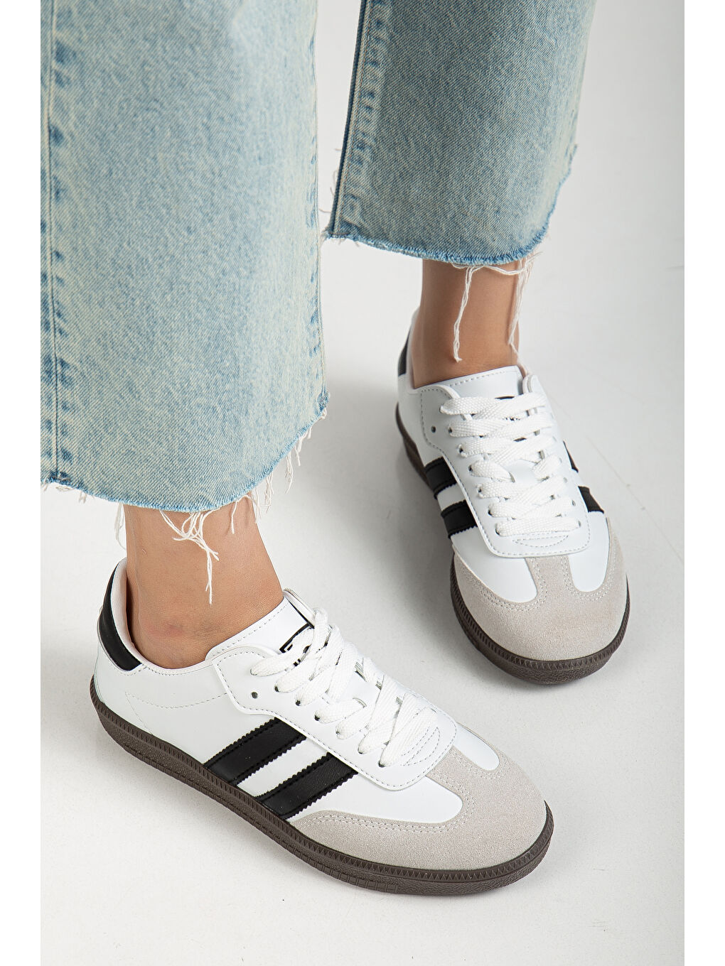 Beyaz Sanbo Günlük Ortopedik Kadın Sneaker Spor Ayakkabı-1