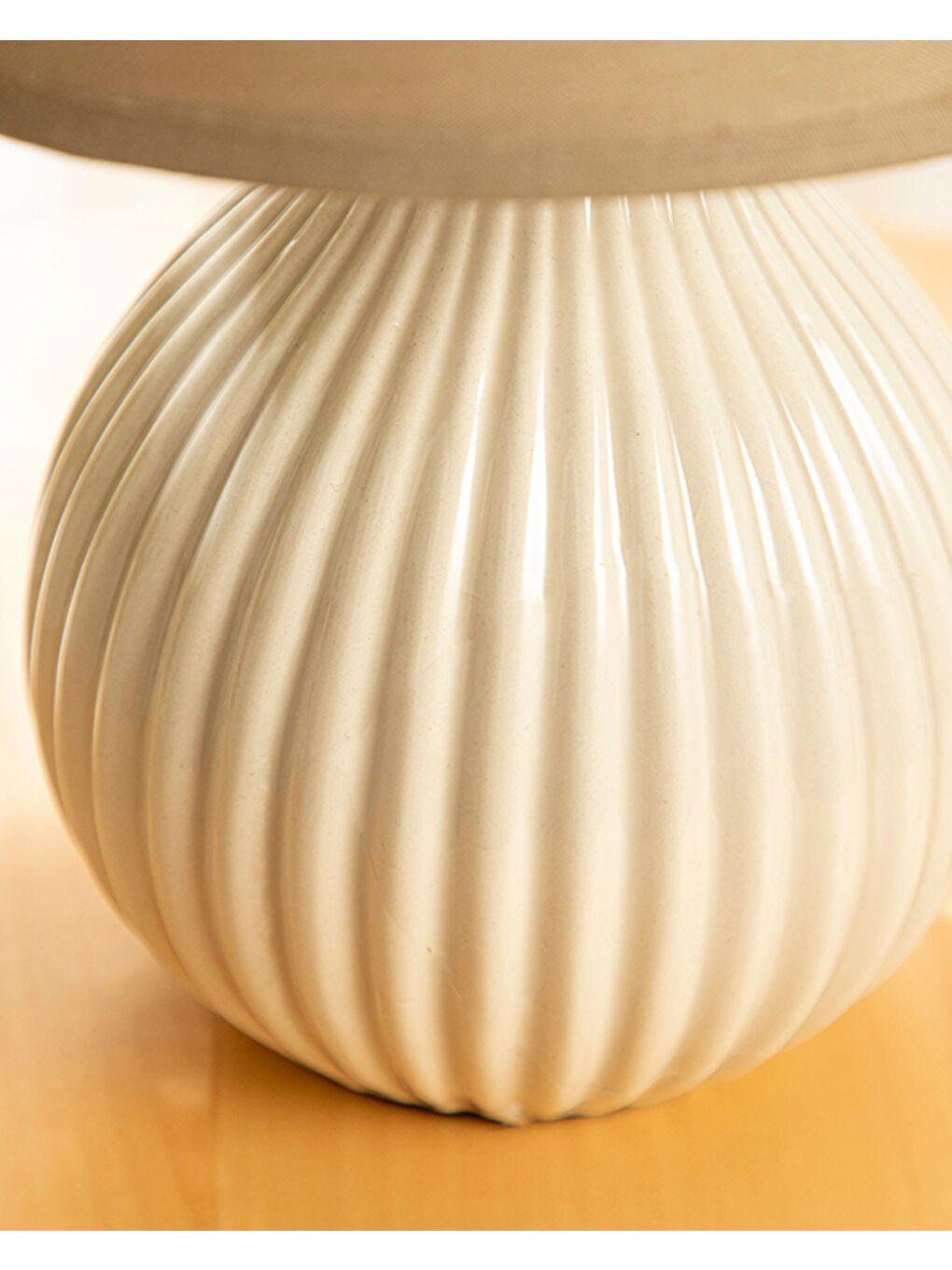 Ekru Alvin Seramik Abajur Krem-2