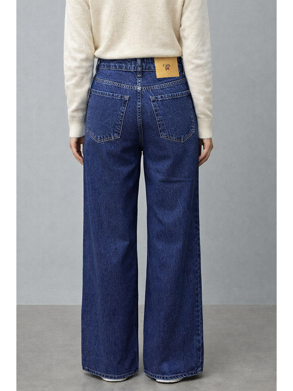 Lacivert Geniş Model Kadın Jean-1