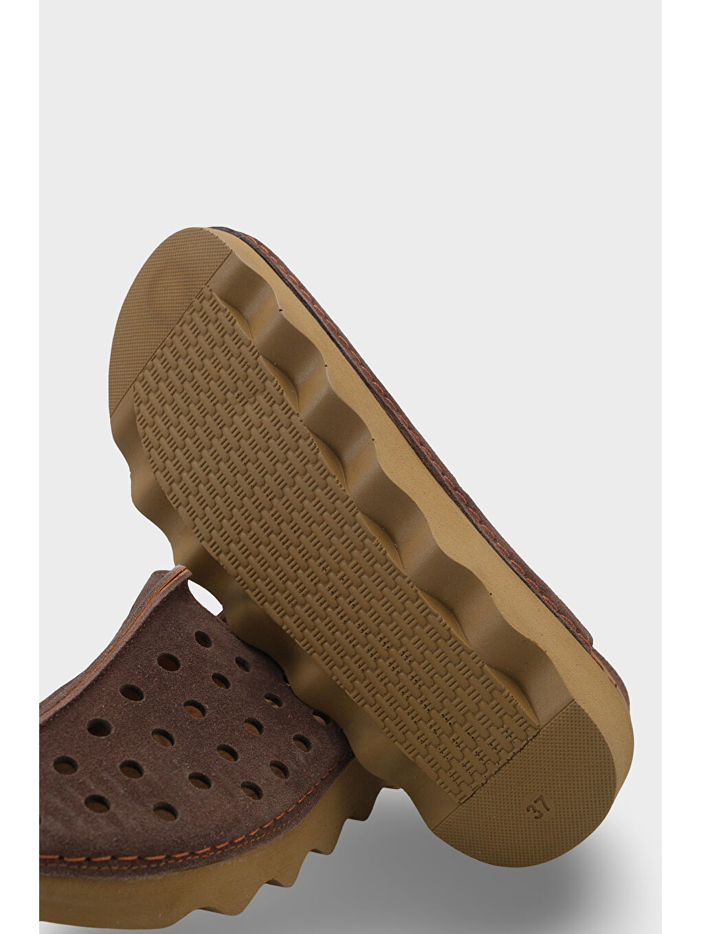 Kahverengi Meghan Hakiki Deri Soft Konfor Kadın Sandalet-3