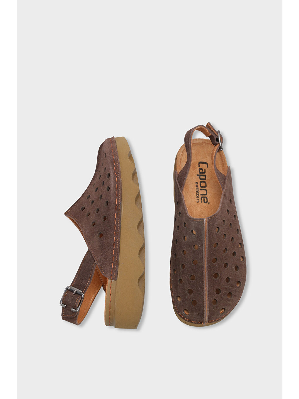 Kahverengi Meghan Hakiki Deri Soft Konfor Kadın Sandalet-4