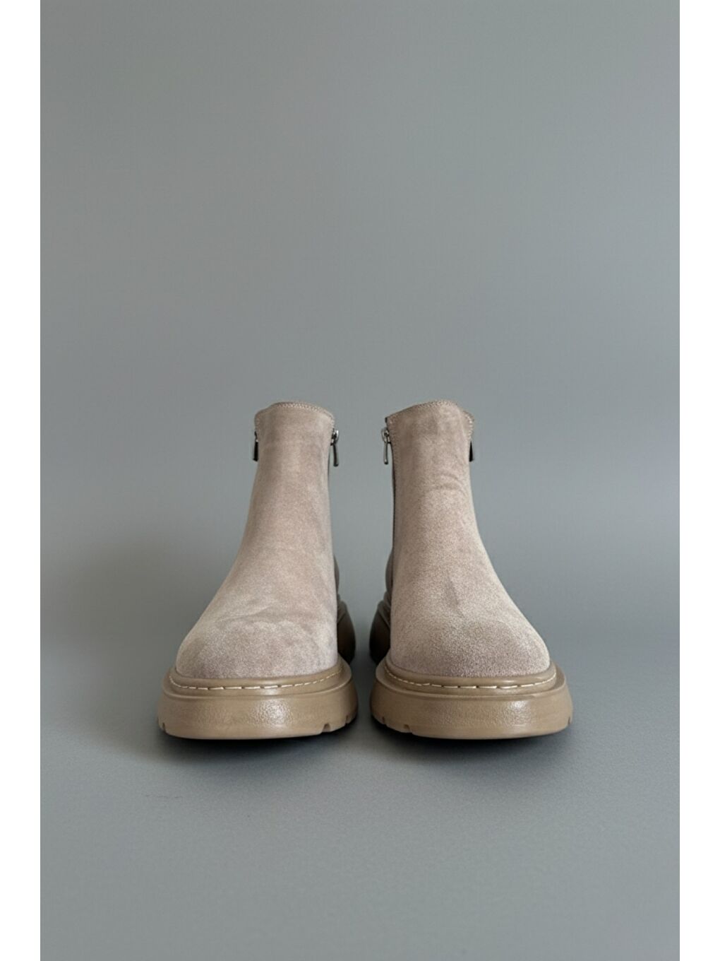 Bej Chelsea Çift Fermuarlı Erkek Kışlık Bot-2