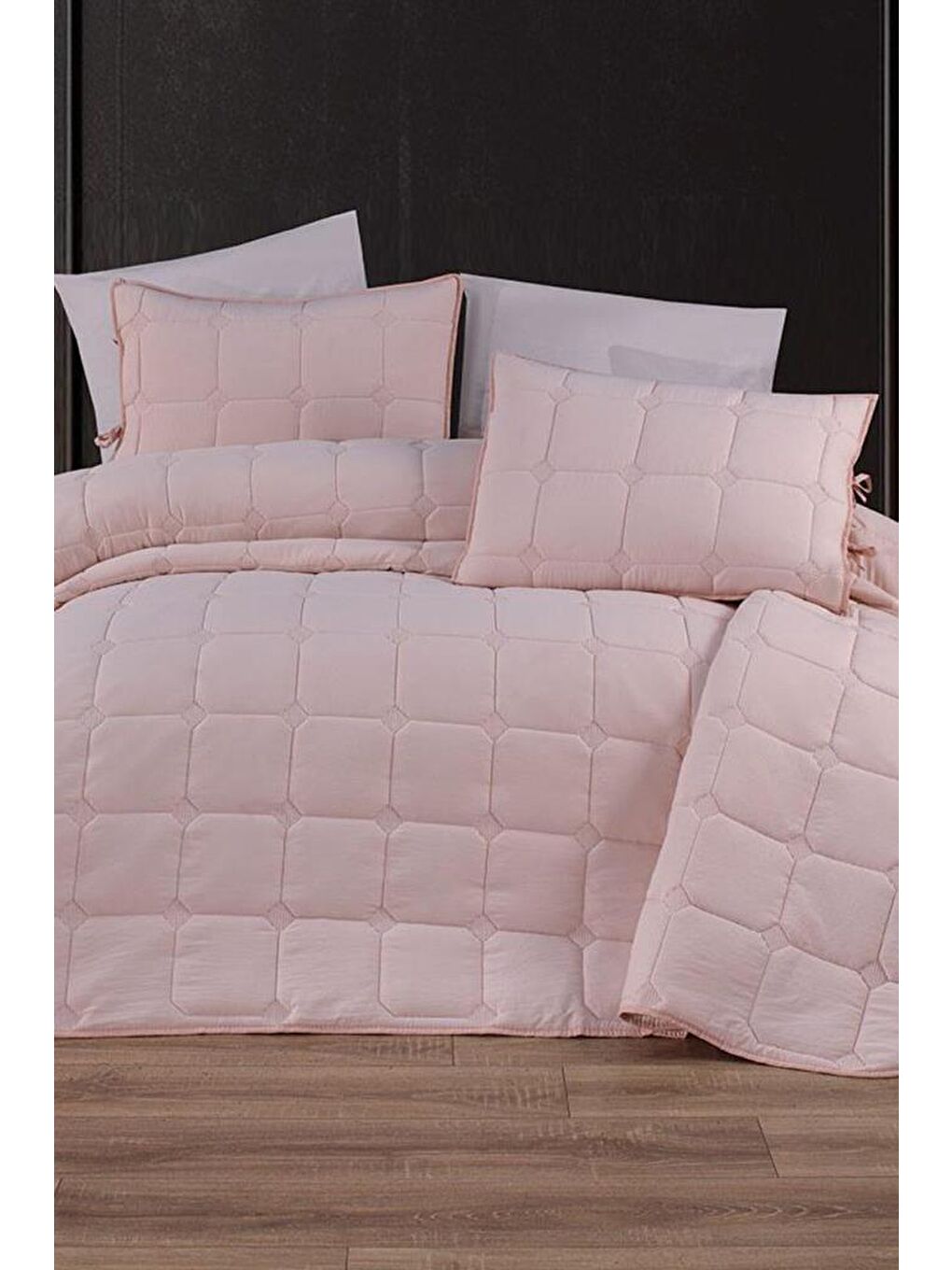 Pembe Cratos Comfort Çift Kişilik Yatak Örtüsü Pudra