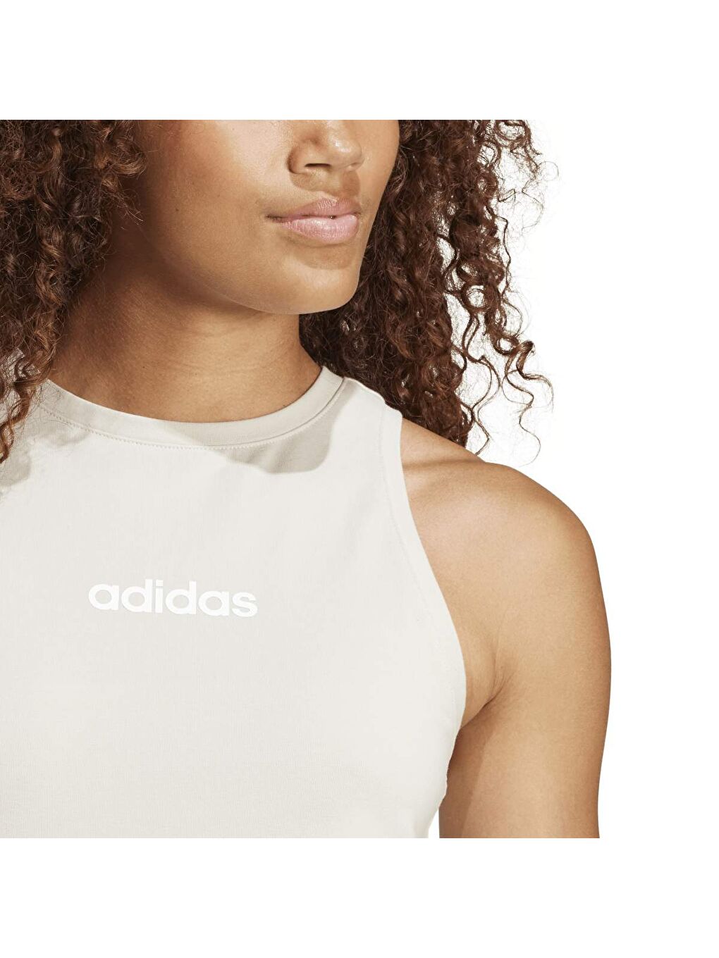 Essentials Linear Slim Kadın Gri Yuvarlak Yaka Atlet-2