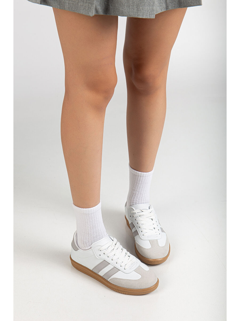 Gri Sanbo Günlük Ortopedik Kadın Sneaker Spor Ayakkabı-1