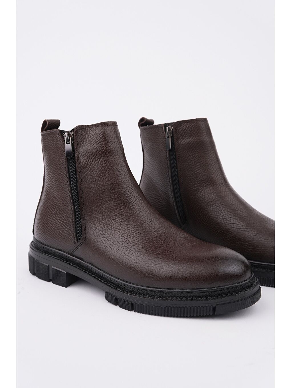 Kahverengi Chelsea Çift Fermuarlı Erkek Kışlık Bot-2