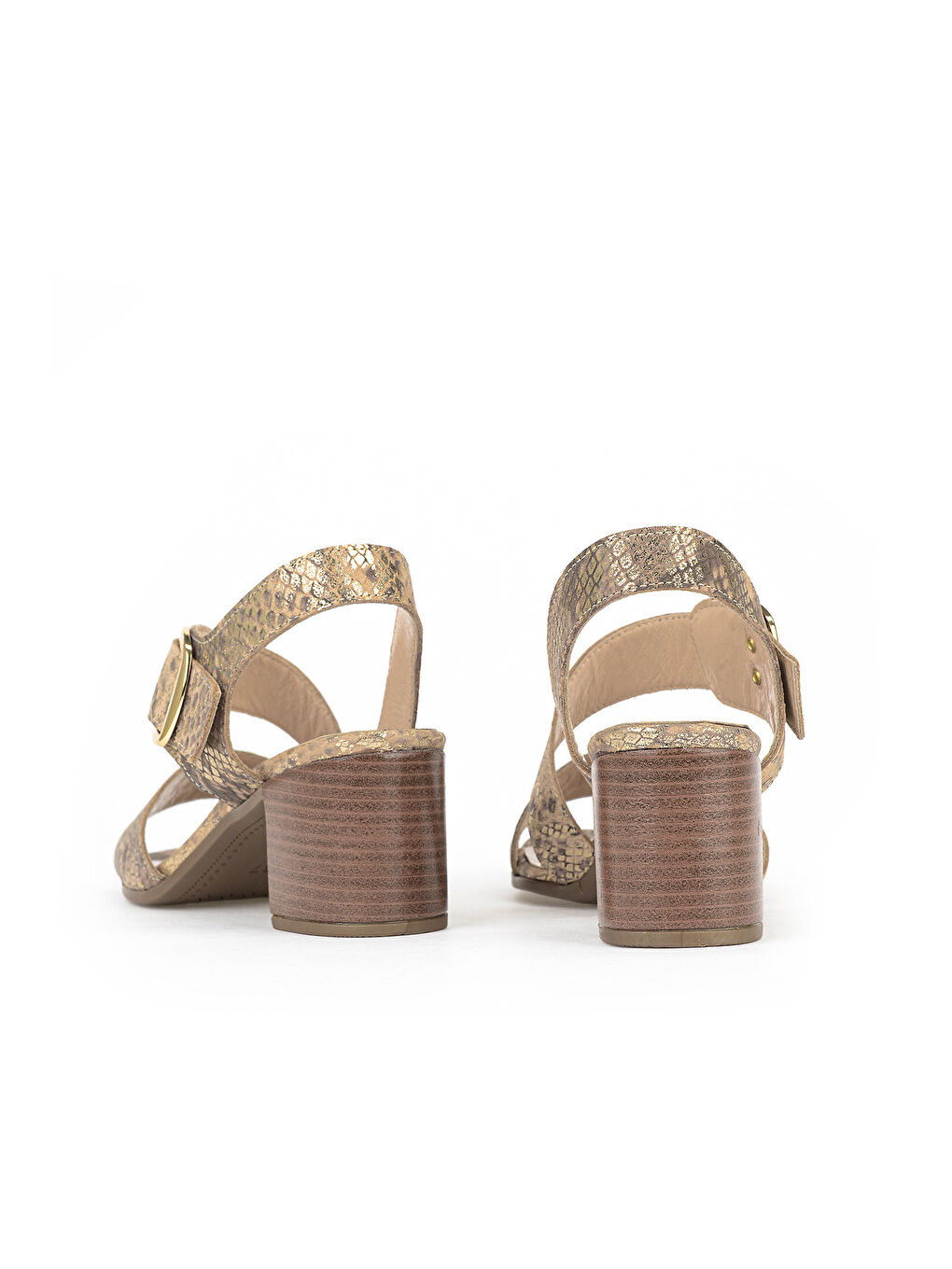 Sarı Kadın Hakiki Deri Topuklu Sandalet 1611050Z8415 Altın-2