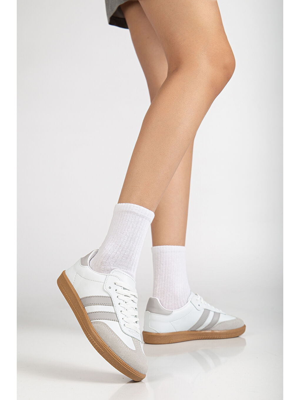 Gri Sanbo Günlük Ortopedik Kadın Sneaker Spor Ayakkabı-2