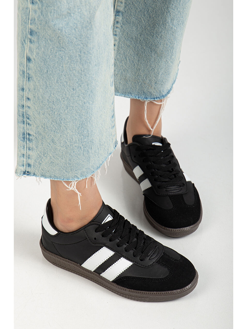 Siyah Sanbo Günlük Ortopedik Kadın Sneaker Spor Ayakkabı-1