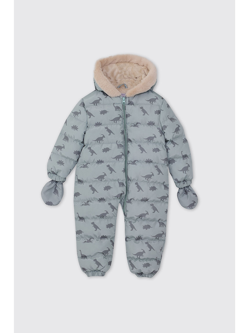 Erkek Bebek Dinozor Desenli Yeşil Kozmonot