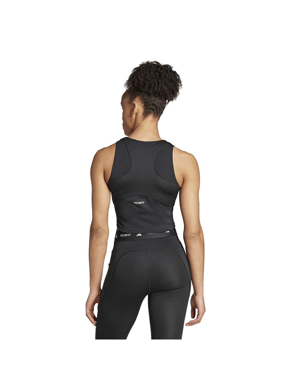TechFit Crop Kadın Siyah Yuvarlak Yaka Atlet-1