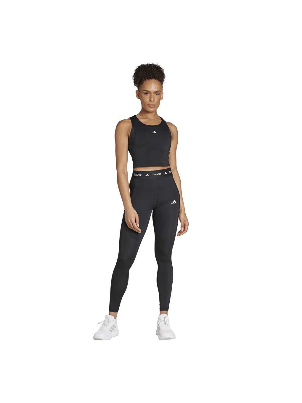 TechFit Crop Kadın Siyah Yuvarlak Yaka Atlet-4