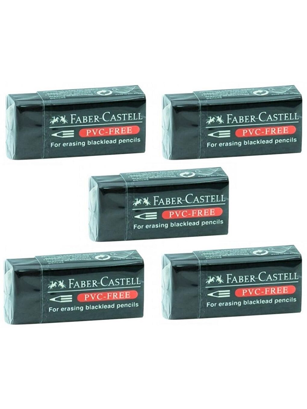 FABER CASTELL Küçük Boy Pvc Free SİYAH Silgi No:30 ( 5 Adet )